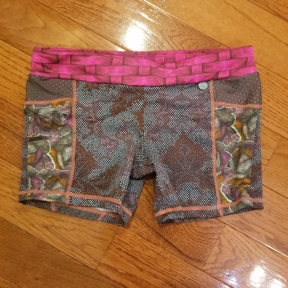 Women's Pink and Brown Patterned Shorts